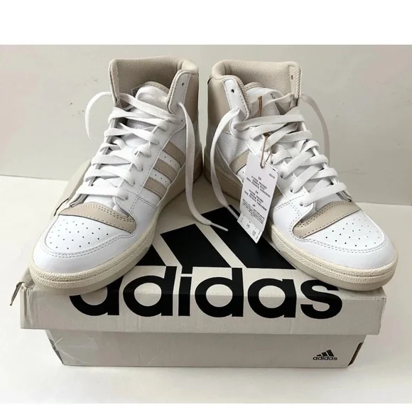 Adidas Break Start Mid Sneaker White Beige Lace Up Women's NWB Size 7 - Picture 3 of 14